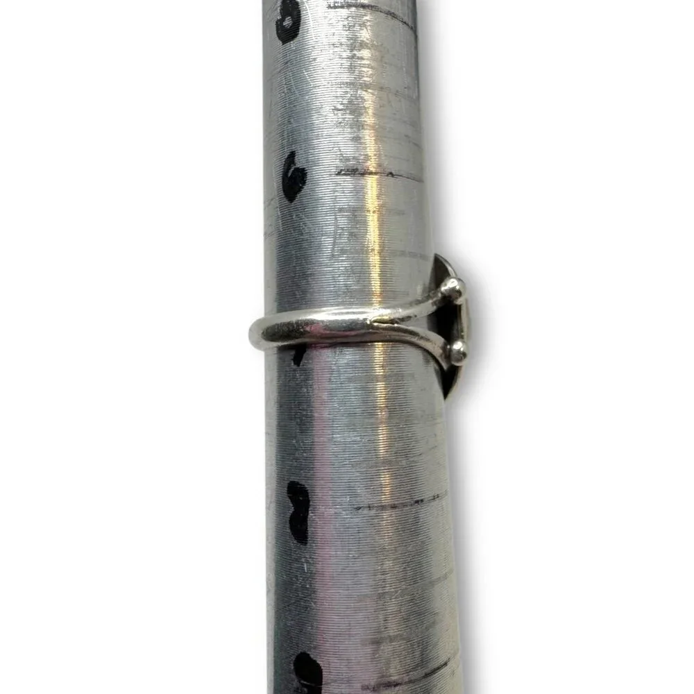 Green Turquoise Native American Sterling Silver Ring Hand Crafted Size 7 - Picture 10 of 11